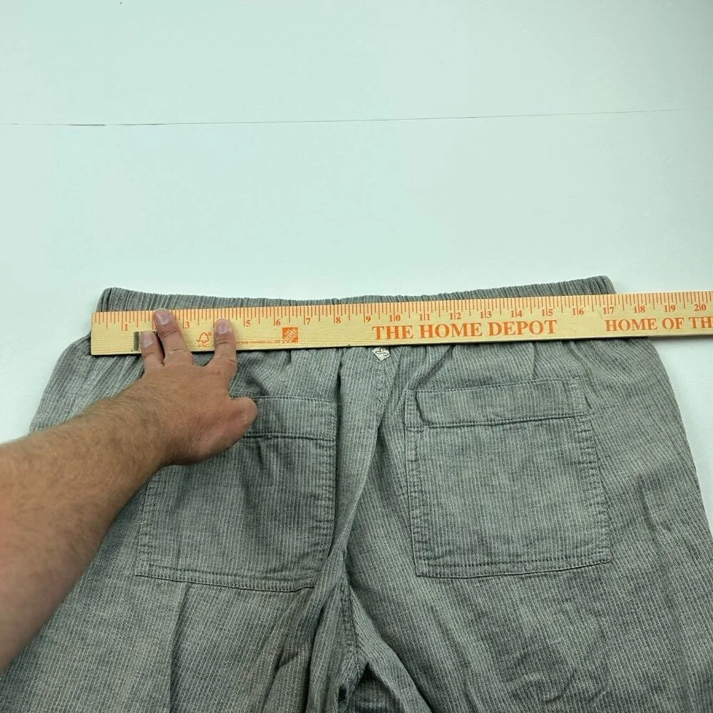 PRANA Breathe Pants Womens Xl Gray Ribbed Drawstring Cropped Outdoor Travel - Picture 12 of 13